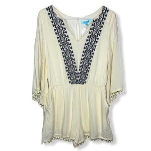 NWT She + Sky Off-white Shorts Romper